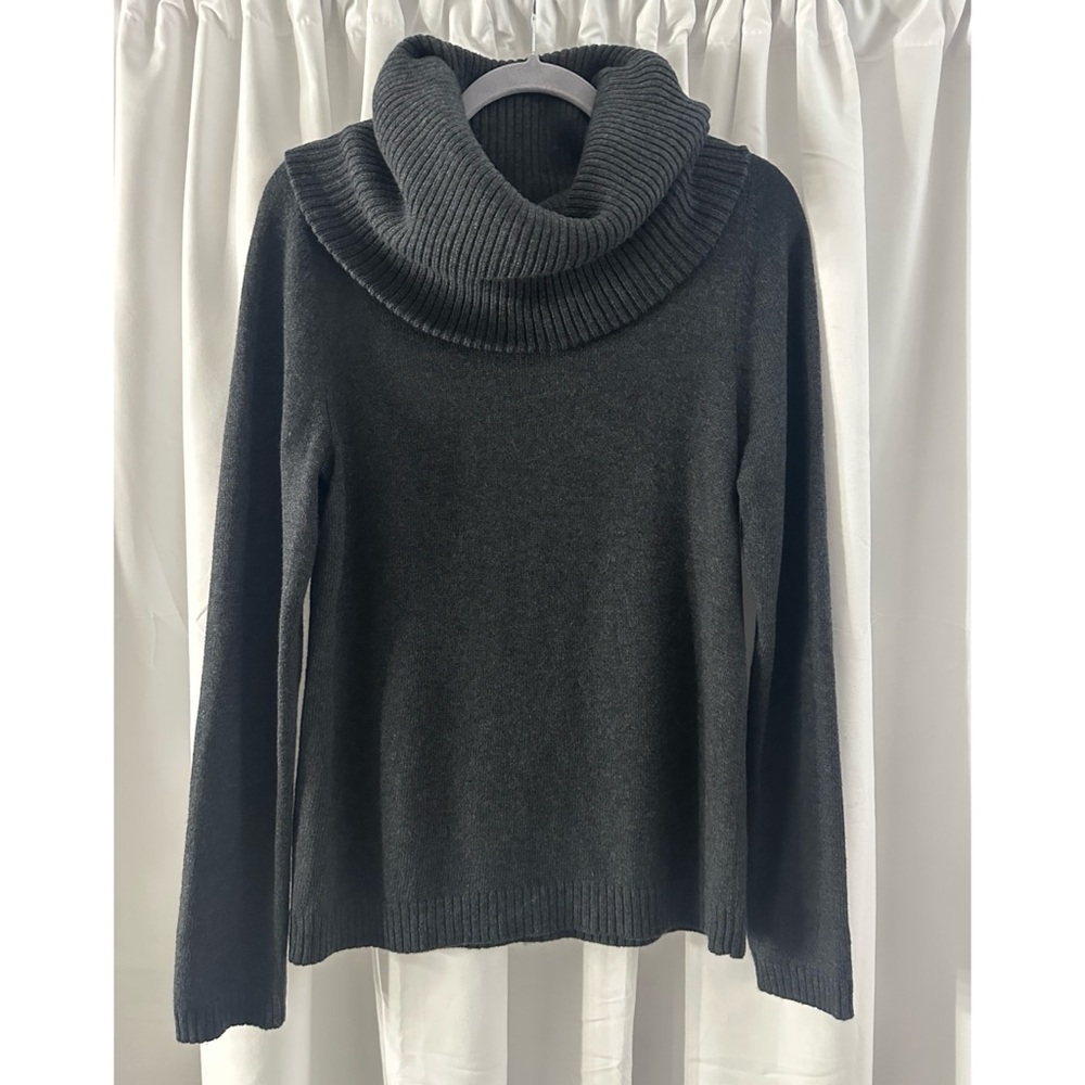 Cozy Charcoal Cowl Neck Sweater